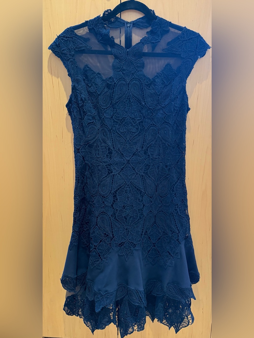 Jonathan Simkhai Navy Lace Mini Dress 36 US 4 Wedding Guest Cocktail NEW